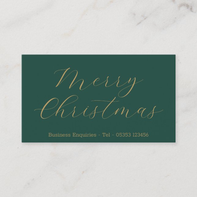 Merry Christmas Customer Contact Business Card (Front)