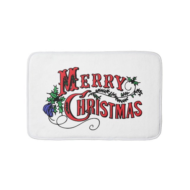 Merry Christmas Customisable Bath Mat (Front)