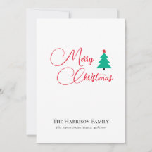 Merry Christmas Customisable Flat Holiday Card