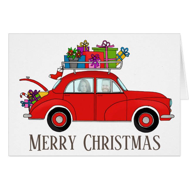 Merry Christmas customisable photo card (Front Horizontal)