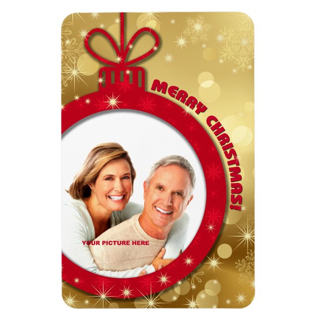 Merry Christmas. Customisable Photo Magnets (Vertical)