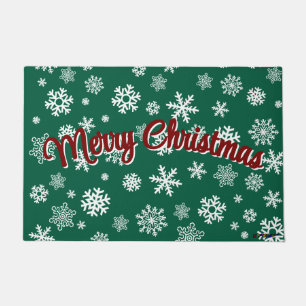 Merry Christmas Customisable Snowflakes Doormat