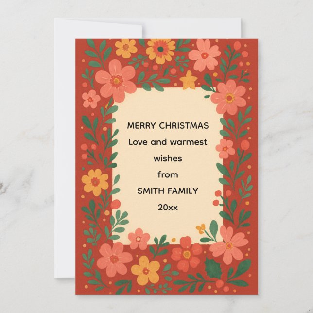 Merry christmas customisable wishes  holiday card (Front)
