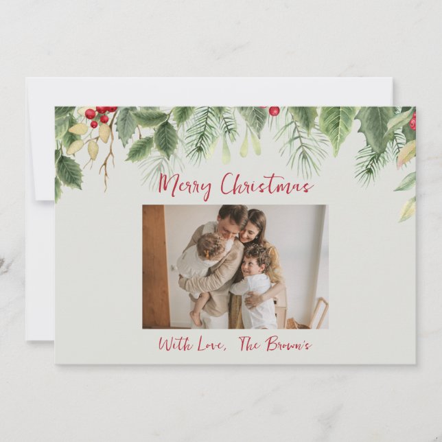 MERRY CHRISTMAS CUSTOMIZABLE GREENERY CHRISTMAS  INVITATION (Front)