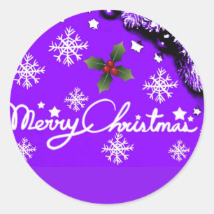 Merry Christmas_Customize Product Classic Round Sticker