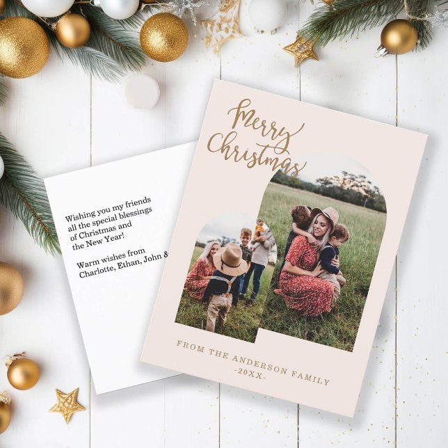 Merry Christmas customized photo holidays Holiday Postcard (Creator Uploaded)