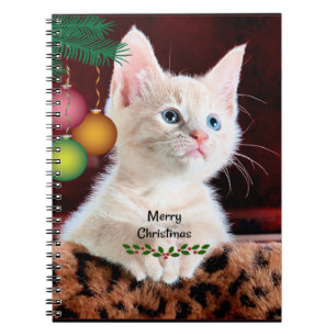 Merry Christmas Cute Adorable Kitty Cat Notebook