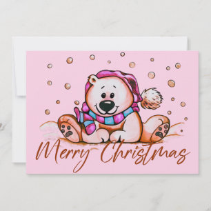 Merry Christmas Cute Bear card