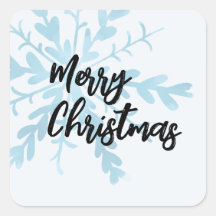 Merry Christmas Cute Blue Snowflake