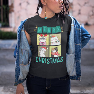 Merry Christmas Cute Christmas Cats T-Shirt