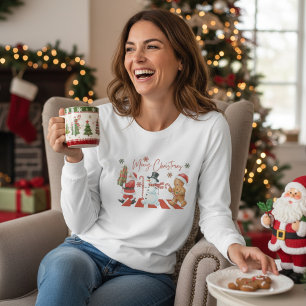Merry Christmas Cute Christmas Characters Santa T-Shirt