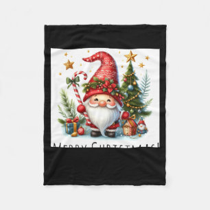 Merry Christmas Cute Christmas Gnome And More Fleece Blanket