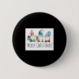 Merry Christmas Cute Christmas Gnomes 6 Cm Round Badge