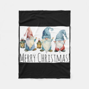Merry Christmas Cute Christmas Gnomes T Shirt Fleece Blanket