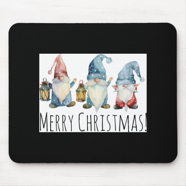 Merry Christmas Cute Christmas Gnomes T Shirt  Mouse Pad (Front)