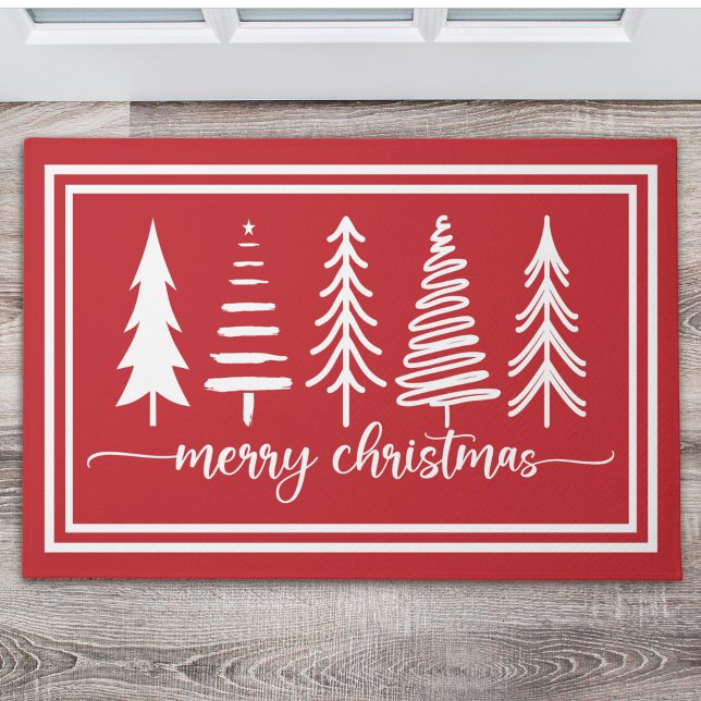 Merry Christmas Cute Christmas Tree Doormat (Creator Uploaded)