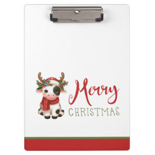 Merry Christmas cute cow  Clipboard