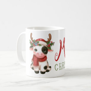 Merry Christmas cute cow  Coffee Mug