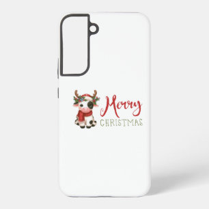 Merry Christmas cute cow Samsung Galaxy Case