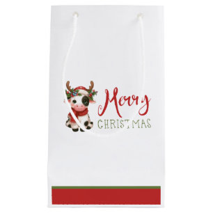 Merry Christmas cute cow  Small Gift Bag