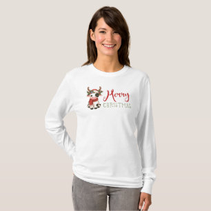 Merry Christmas cute cow  T-Shirt