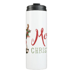 Merry Christmas cute cow Thermal Tumbler