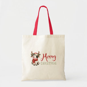 Merry Christmas cute cow  Tote Bag