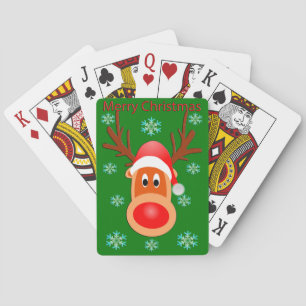 Merry Christmas Cute Deer Poker Playing Cards