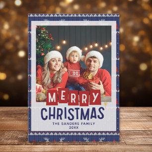 Merry Christmas Cute Family Photo Card