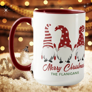 Merry Christmas Cute Festive Gnomes Personalised  Mug