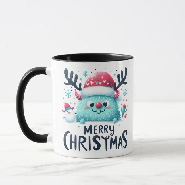 Merry Christmas Cute Fluffy Mug (Left)