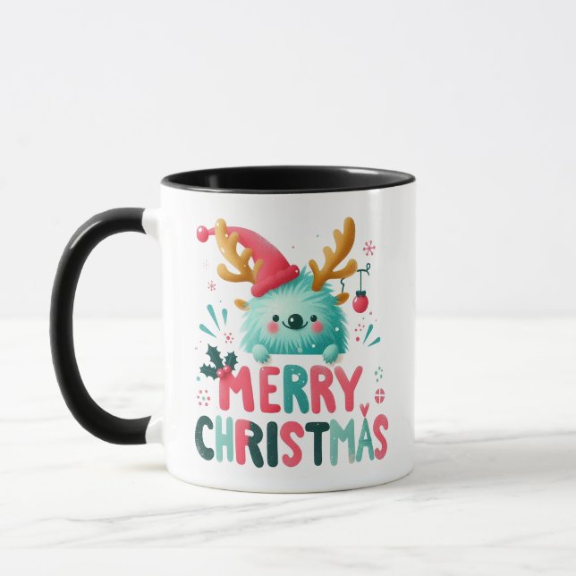 Merry Christmas Cute Fluffy Mug (Left)