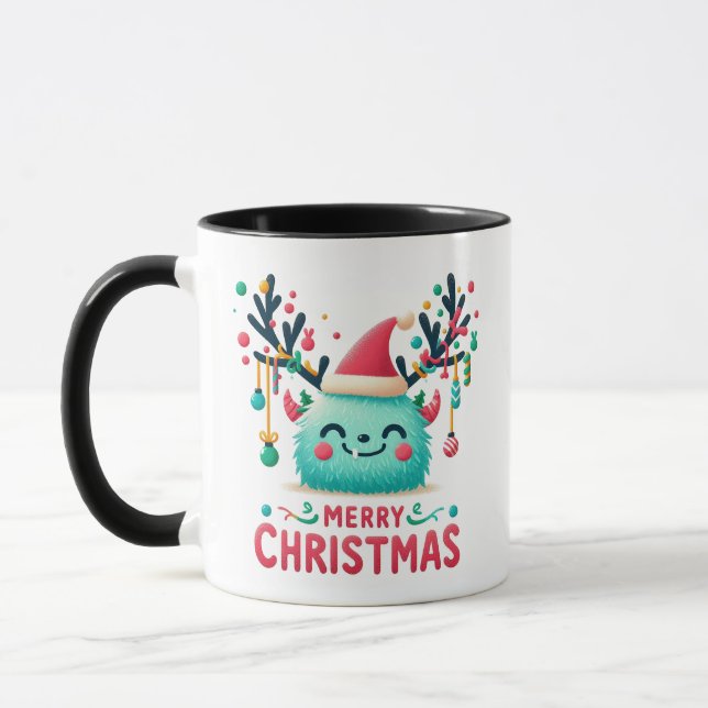 Merry Christmas Cute Fluffy Mug (Left)