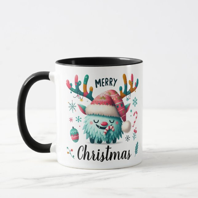 Merry Christmas Cute Fluffy Mug (Left)