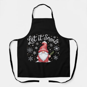 Merry Christmas Cute Gnome Let It Snow Winter  Apron