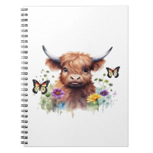 Merry Christmas Cute Highland Cow Classic T-Shirt Notebook
