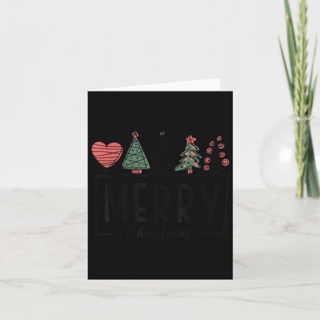Merry Christmas Cute Holiday Christmas Tree Matchi Card (Front)