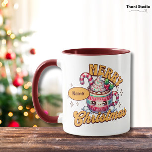 Merry Christmas Cute Hot Chocolate Mug Family