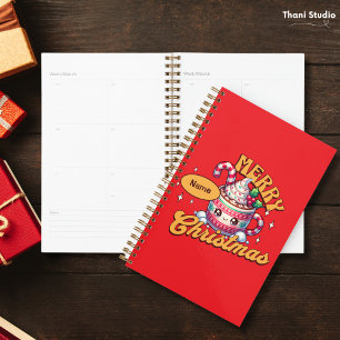 Merry Christmas Cute Hot Chocolate Mug Family Planner