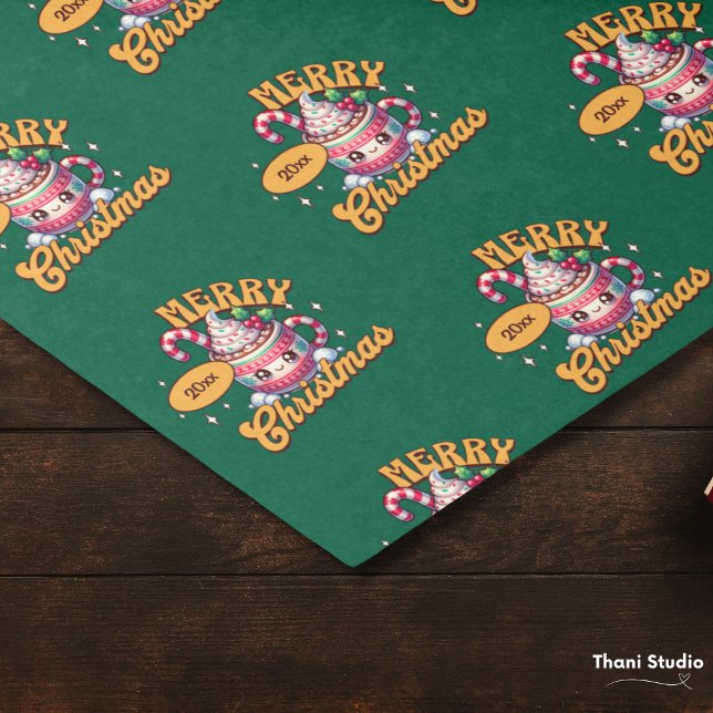 Merry Christmas Cute Hot Chocolate Mug Family Tissue Paper (Creator Uploaded)