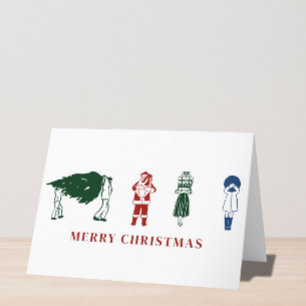 Merry Christmas Cute Illustration Holiday Card