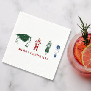 Merry Christmas Cute Illustration   Napkin