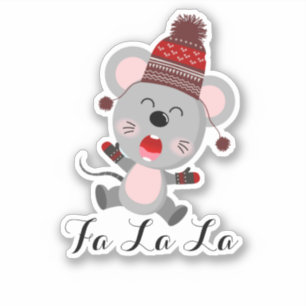 Merry Christmas Cute Mouse ID854 Sticker