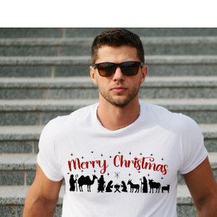 Merry Christmas Cute Nativity Scene  T-Shirt