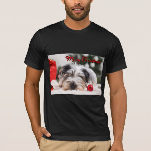 Merry Christmas Cute Pet Dog Terrier Fun T-shirt