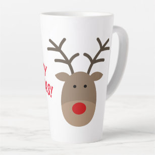 Merry Christmas cute reindeer latte mug gift