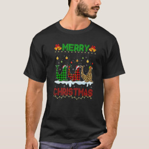 Merry Christmas Cute Sea lion Xmas Leopard Plaid S T-Shirt