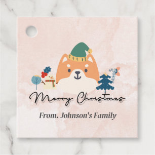 Merry Christmas cute Shiba dog gift tags