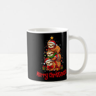 Merry Christmas Cute Sloth Santa Hat Slothmas Anim Coffee Mug