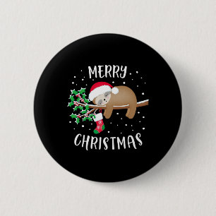 Merry Christmas Cute Sloth Xmas Outfit Matching Fa 6 Cm Round Badge